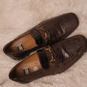 Men's Genuine Alligator Ostrich Shoes